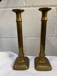 1850's Brass candlesticks in good condition. 12"/305mm height 1549grams the pair - Picture 1 of 10