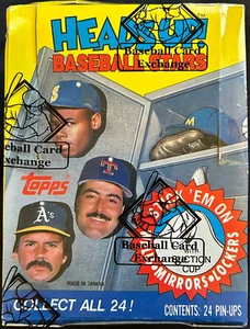 1990 Topps Heads Up! Baseball Stars Unopened Box of 24 ~ BBCE - Picture 1 of 6