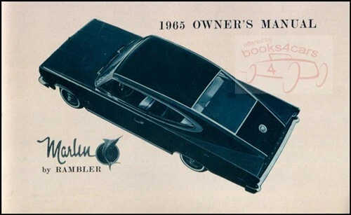 Marlin 1965 AMC Rambler Owners Manual USUARIO Guía Libro Restauración - Imagen 1 de 1