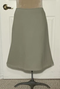 Calvin Klein Women's S Fleece Skirt A-Line Knee Side Zip Flat Front Warm Olive - Picture 1 of 24