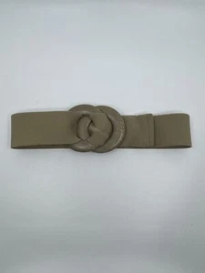 Women's Tan/Beige O-Ring Fashionable Elastic Belt - Picture 1 of 18