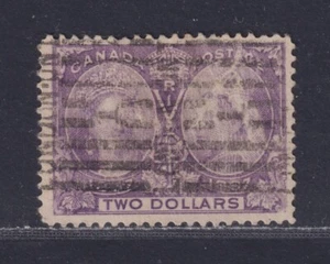 Canada Scott 62 Used 1897 $2 Purple Victoria Diamond Jubilee Creased SCV $550 - Bild 1 von 2