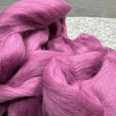 Merino Wool Spinning Felting Wool Roving Fiber Berry Purple 120g Mohair & More - Image 1 of 4