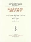 Aegidii Romani Opera Omnia. Vol. 1/3: Catalogo Dei Manoscritti (294-372), Franci