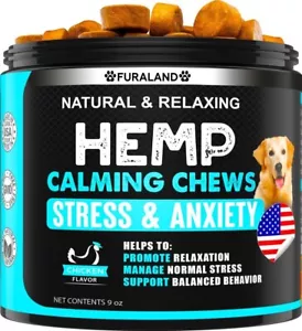 Dog Calming Treats Anxiety Relief Hemp Calming Chews Dogs Stress, Separation - Picture 1 of 6