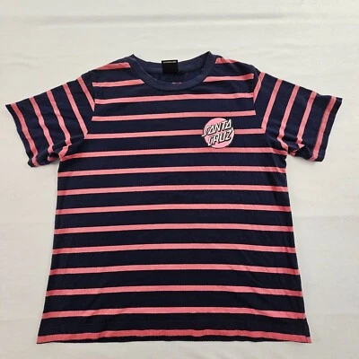Santa Cruz Navy Blue Striped Short Sleeve Cotton Logo T-Shirt Men's S - Image 1 of 4