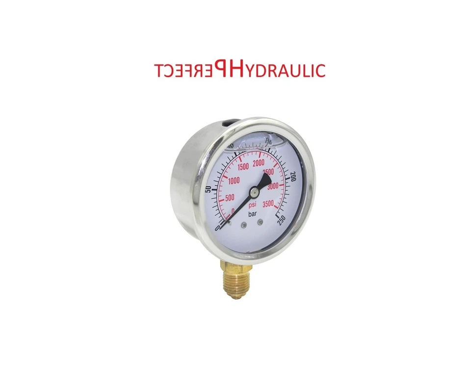 PERFECT HYDRAULIC Manómetro glicerina ø63mm conexión inferior 0 - 250