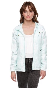 NWT Volcom Enemy Lines Hooded Windbreaker Zip Jacket Light Blue Polyester LARGE - Picture 1 of 7