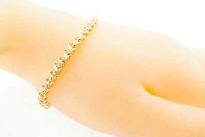 14k Yellow Gold Estate Sale Diamond Tennis Bracelet 1.00 TCW Vintage Gemstone - Picture 1 of 4