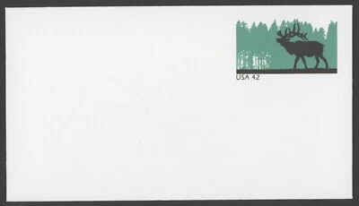 2008 Scott #U663 42c Elk,  #6 Solid Stamped Envelope - Mint - Ashton/Potter - Image 1 of 2