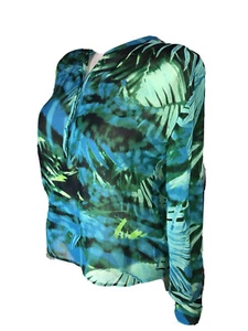 Ana PL Floral Blouse Blue Green Watercolor Floral Abstract Print Petite A.N.A. - Picture 1 of 12