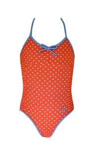 Mädchen Badeanzug, orange Schwimmkostüm Sonnenschutz Bademode für Kinder - Bild 1 von 6