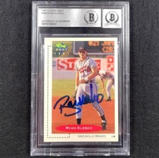 Ryan Klesko signed 1991 Classic Best #388 Pre RC card Atlanta Braves BAS 10 auto