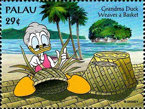 Palau nuevo MNH Disney abuela pato playa palmera tejer hecho a mano cesta trenzar - Imagen 1 de 1