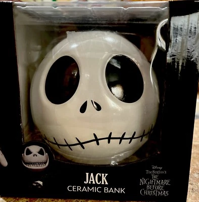 The Nightmare Before Christmas Jack banco de moedas de cerâmica nova caixa feia - Imagem 1 de 4