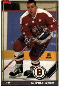 Stephen Leach RW Bruins Topps Ice Hockey Card No 100 1991 - Bild 1 von 2