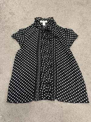 Blusa Forever 21 Vintage Lunares Transparentes Manga Corta Volantes Talla S Foto 1 de 4