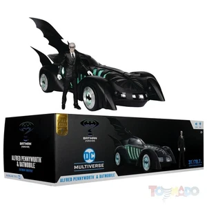 McFarlane DC Multiverse Alfred Pennyworth & Batmobile 31” Batman Forever) Gold - Picture 1 of 12