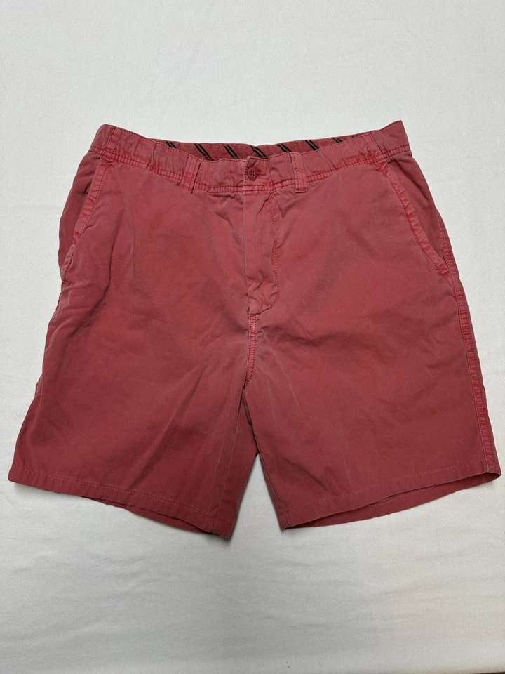 男式 Cremieux 红色棉高尔夫连衣裙平前 4 口袋斜纹布短 32 — 第 1/4 张图片