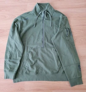 Sudadera RLX Ralph Lauren Para Hombre Algodón Oliva Terry Trasera Media Cremallera Talla XL - Imagen 1 de 7