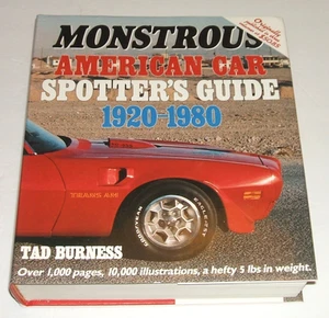 Monstrous American Car Spotter's Guide 1920-1980 Tad Burness Ford Dodge Gm Amc - Foto 1 di 6