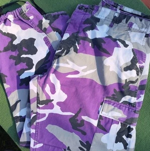Rothco Military Adult Size XL (39" - 43" Waist) Purple Camouflage Cargo Pants - Picture 1 of 8