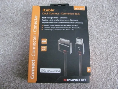 Monster iCable 3.3' USB-to-Apple Dock Connector . Connexion Dock Cable - Image 1 of 4