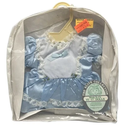 Vestido de renda azul roupa boneca vintage anos 80 coleção Totsy Elite 15-17 polegadas - Imagem 1 de 4
