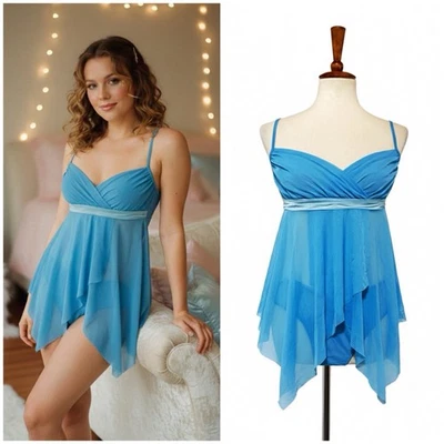 VTG Y2K Victoria's Secret Dream Angels Sheer Teddy Babydoll Lingerie Set Sz M - image 1 of 4