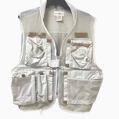 Points West Beige Fishing Vest Size Large 11 Pockets  - Image 1 of 4