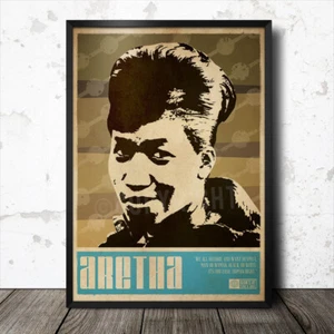 Aretha Franklin Art Poster Music Soul Funk Motown Otis Redding - Picture 1 of 1