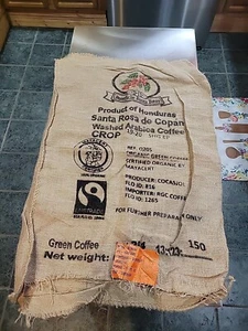 Farmhouse Burlap Coffee Bean Sack Home Decor - Picture 1 of 4