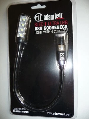 adam hall SLED 1 ULTRA USB GOOSENECK Light 4 COB Led's Leselampe *NEU - Bild 1 von 4