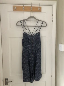 Fat Face Navy Patterned Button Front Play suit Size 12 - Picture 1 of 4