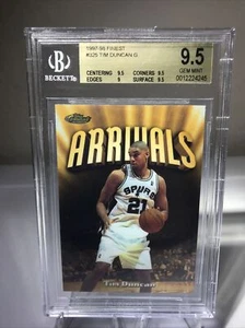 TIM DUNCAN ROOKIE CARD 1997-98 TOPPS FINEST GOLD #325 BGS 9.5 GEM MINT POP-118! - Picture 1 of 4