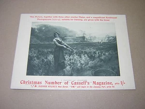 circa 1890s. ADVERTISING CARD FOR CHRISTMAS ISSUE CASSELL'S MAGAZINE. LADY - Picture 1 of 1