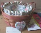 LONGABERGER 1995 Mothers Day LOVE Basket Floral Liner protector Tie-On