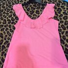 Lilly Pulitzer Bright Pink Ruffle Neck Tee/Blouse S
