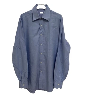 BARBA NAPOLI BLUE SHIRT SIZE XL COTTON LONG SLEEVE MADE IN ITALY #C3 - Image 1 of 4