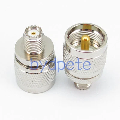 Mini UHF female jack to UHF male plug PL259 PL-25 RF Connector Converter Adapter - Image 1 of 4