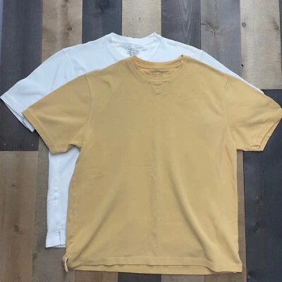 Camisas XL texturizadas manga corta GH BASS & CO blancas y amarillas mostaza - LOTE DE 2 Foto 1 de 4