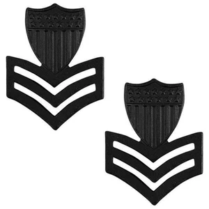 TWO AUTHENTIC US COAST GUARD 1ST CLASS PETTY OFFICER PO1 E6 HAT BLACK COLLAR PIN - Picture 1 of 24