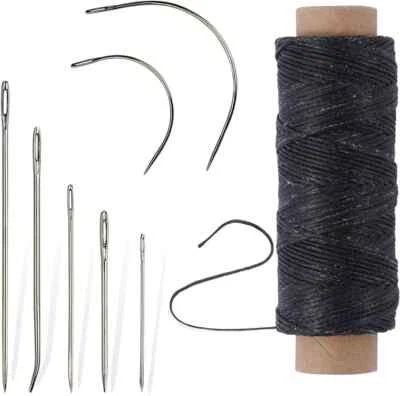 55Yards Waxed Thread Needle and Thread Kit with 7 Pcs Leather Needles for Hand - Image 1 of 3