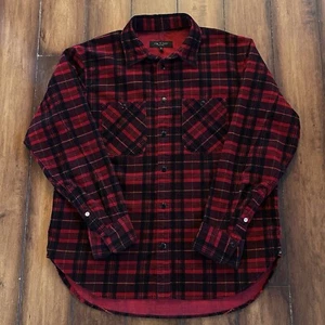 Rag & Bone Engineered Plaid Corduroy Shirt Mens Large Black/Red - Picture 1 of 7