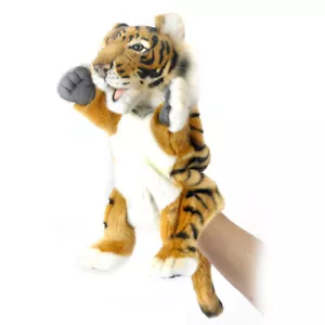 Wild Cat Tiger Puppet Hansa Realistic Animal Plush Toy 37cm **FREE DELIVERY** - Picture 1 of 2