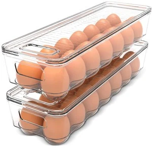 Contenedor de huevos con tapa y asa para frigorífico-pack de 2 para cocina - Imagen 1 de 7