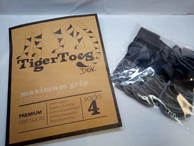 Calcetines antideslizantes premium TigerToes para perros para pisos de madera dura - agarre extra grueso mediano Foto 1 de 4