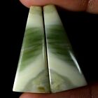 21.60 Cts 100% Natural Green Opal Pair Matched Brilliant Cabochon Gemstone OD51