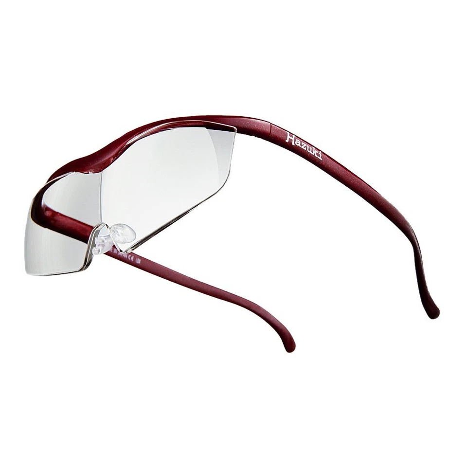 Hazuki Glasses Loupe Large 1.32 Times Magnifier Clear Lens Red
