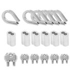 18Pcs M3 (1/8Inch) Wire Rope Accessory Set, M3 Wire Rope Cable Clip Clamp6717
